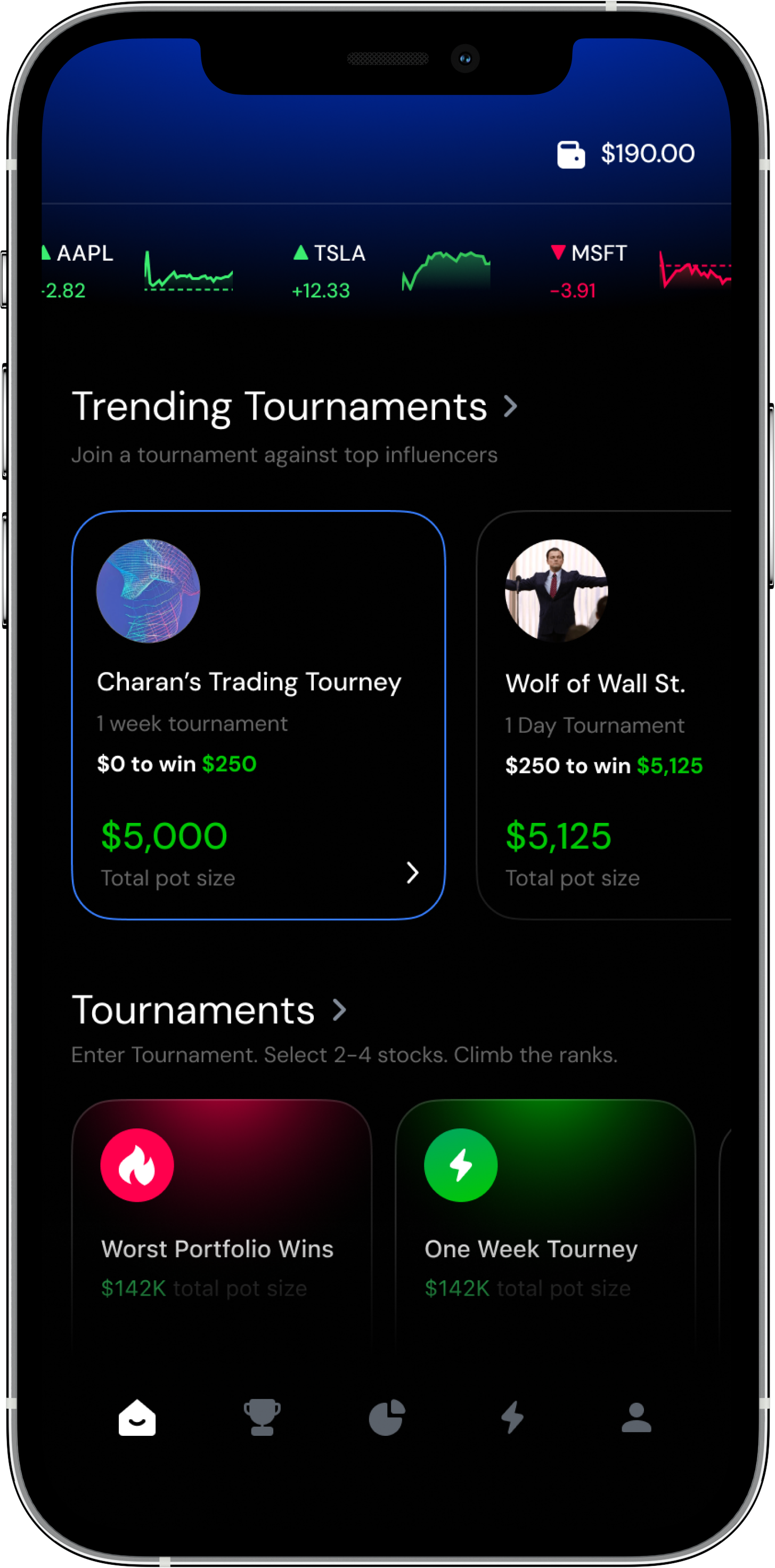GameStock app — stock trading tournaments